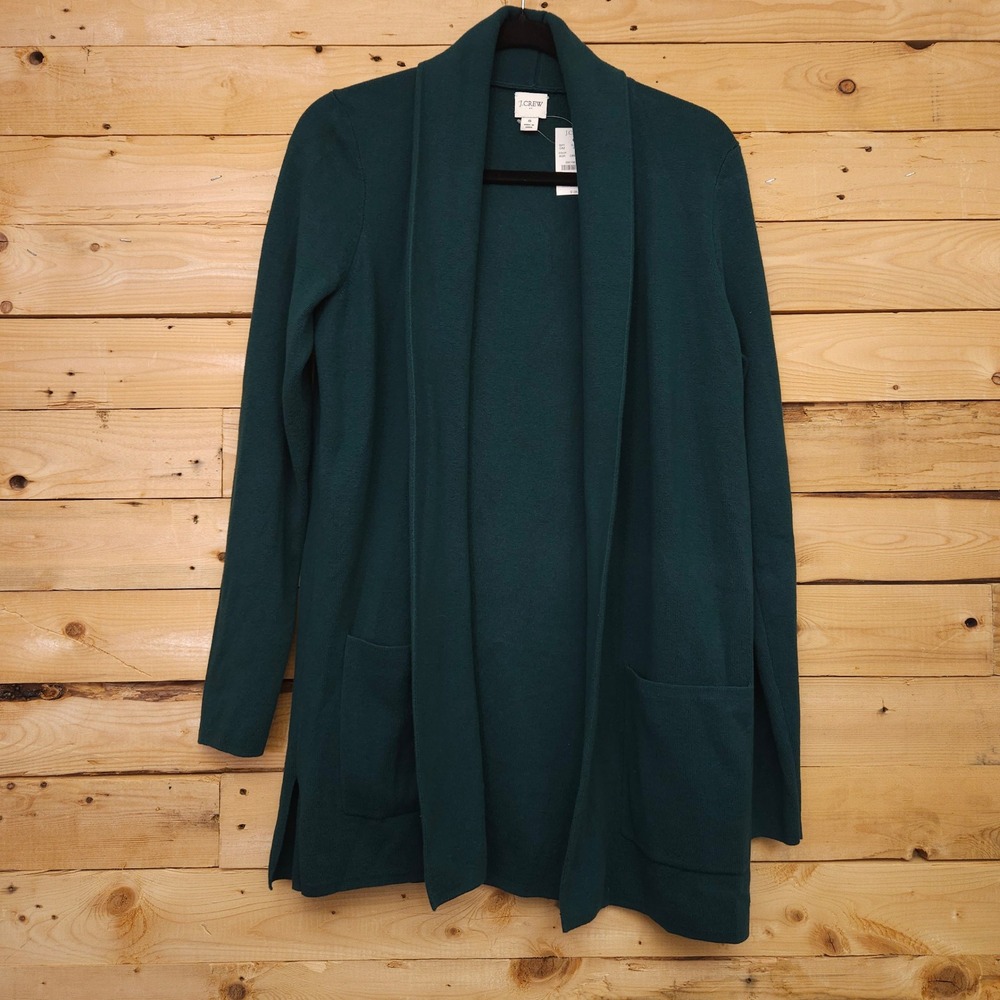 J.Crew Chelsea Sweater Blazer Forest Green Cotton Cardigan BA866 NWT Small